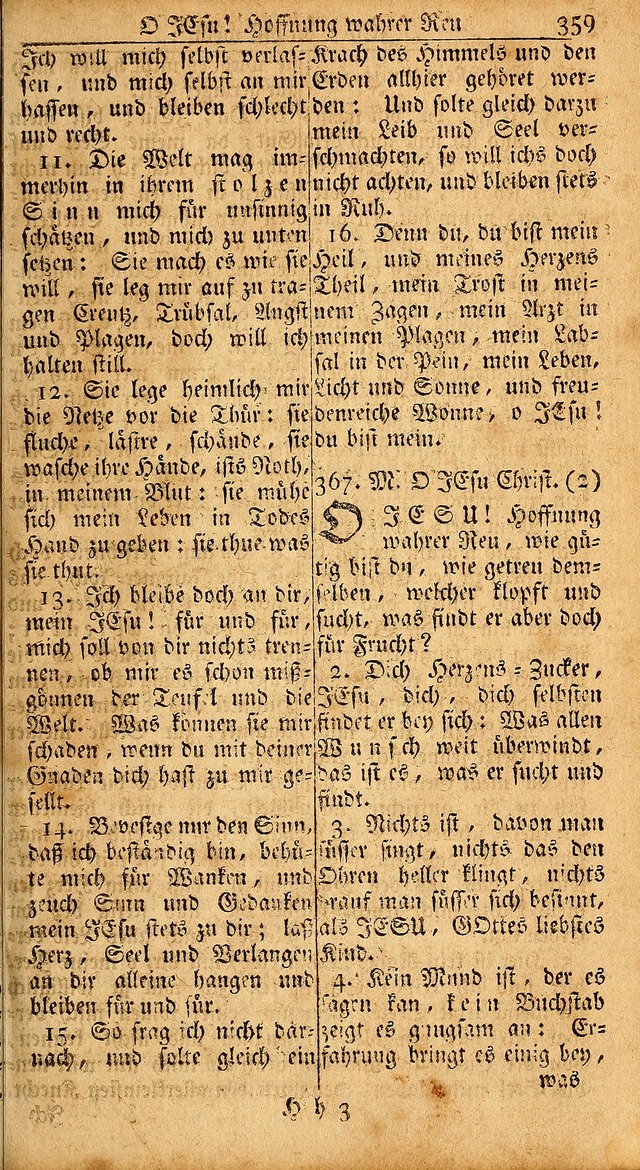 Das Kleine Davidische Psalterspiel der Kinder Zions: von alten und neuen auserlesenen Geistes-Gesängen allen wahren heils-begierigen säuglingen der weisheit, infonderheit aber denen Gemeinden ... page 359