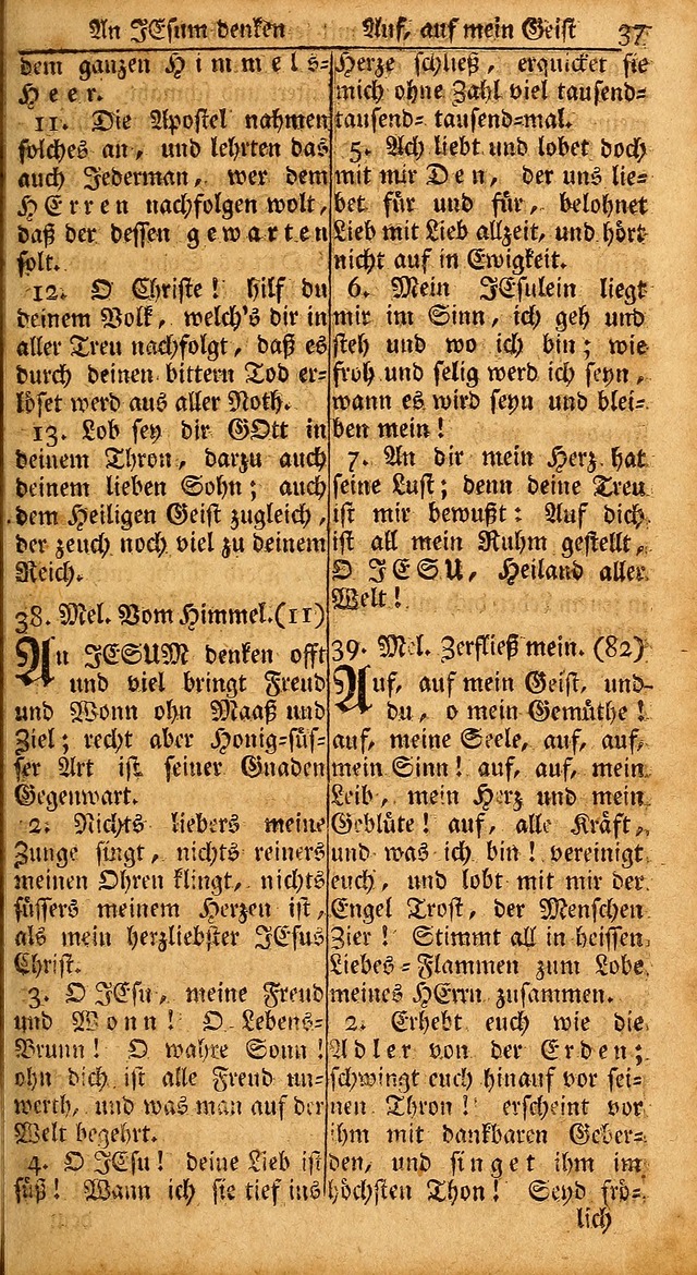 Das Kleine Davidische Psalterspiel der Kinder Zions: von alten und neuen auserlesenen Geistes-Gesängen allen wahren heils-begierigen säuglingen der weisheit, infonderheit aber denen Gemeinden ... page 37