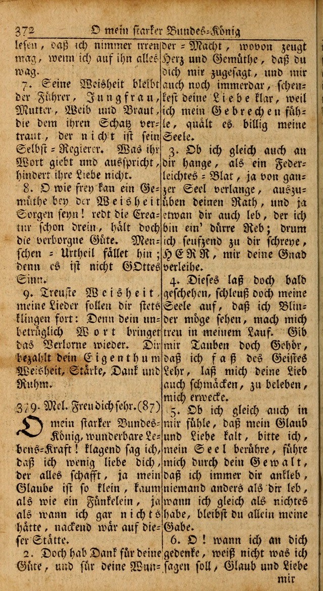 Das Kleine Davidische Psalterspiel der Kinder Zions: von alten und neuen auserlesenen Geistes-Gesängen allen wahren heils-begierigen säuglingen der weisheit, infonderheit aber denen Gemeinden ... page 372