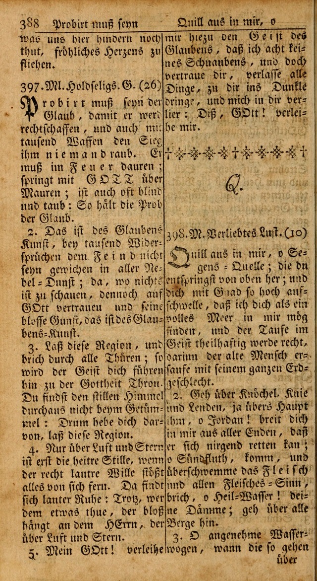 Das Kleine Davidische Psalterspiel der Kinder Zions: von alten und neuen auserlesenen Geistes-Gesängen allen wahren heils-begierigen säuglingen der weisheit, infonderheit aber denen Gemeinden ... page 388