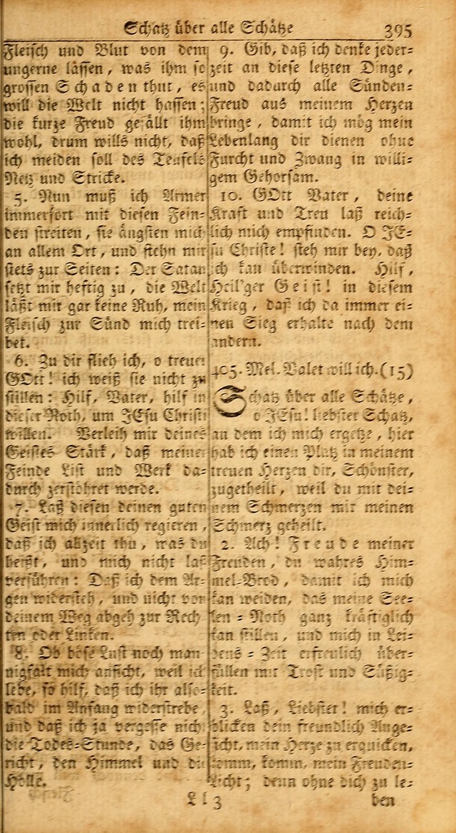 Das Kleine Davidische Psalterspiel der Kinder Zions: von alten und neuen auserlesenen Geistes-Gesängen allen wahren heils-begierigen säuglingen der weisheit, infonderheit aber denen Gemeinden ... page 395