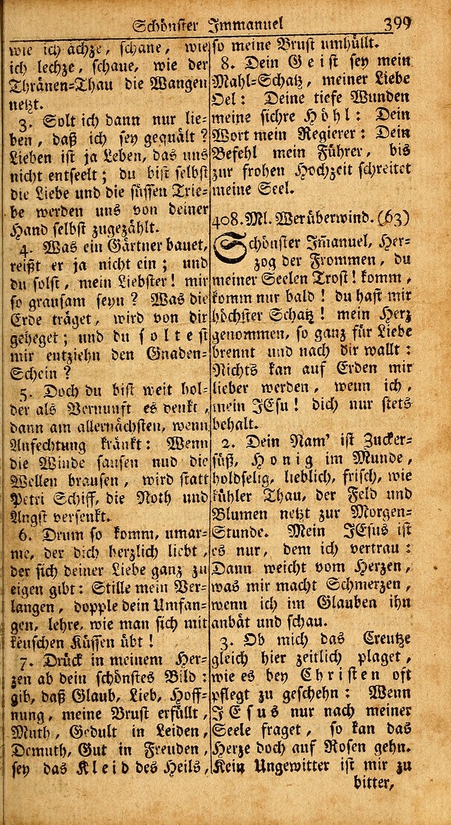 Das Kleine Davidische Psalterspiel der Kinder Zions: von alten und neuen auserlesenen Geistes-Gesängen allen wahren heils-begierigen säuglingen der weisheit, infonderheit aber denen Gemeinden ... page 399