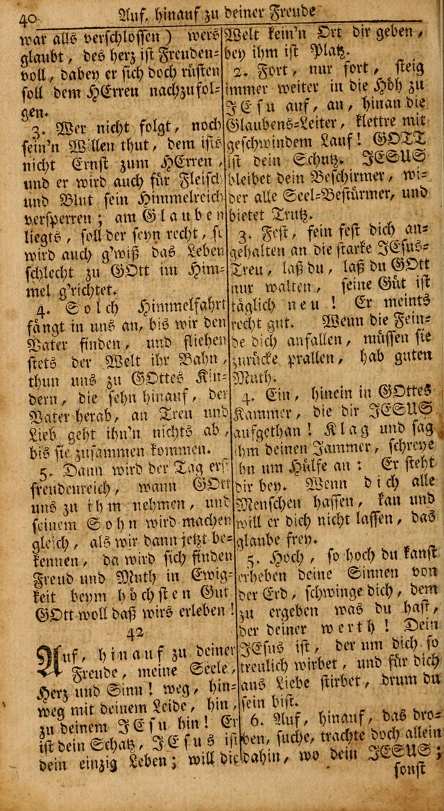 Das Kleine Davidische Psalterspiel der Kinder Zions: von alten und neuen auserlesenen Geistes-Gesängen allen wahren heils-begierigen säuglingen der weisheit, infonderheit aber denen Gemeinden ... page 40