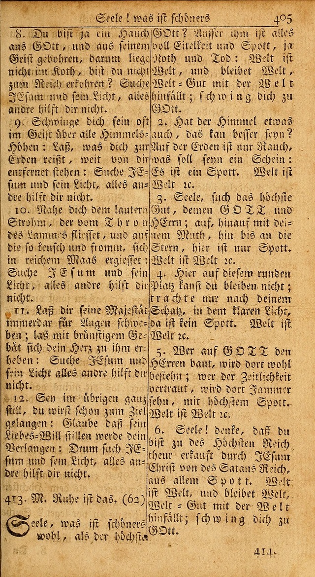 Das Kleine Davidische Psalterspiel der Kinder Zions: von alten und neuen auserlesenen Geistes-Gesängen allen wahren heils-begierigen säuglingen der weisheit, infonderheit aber denen Gemeinden ... page 405