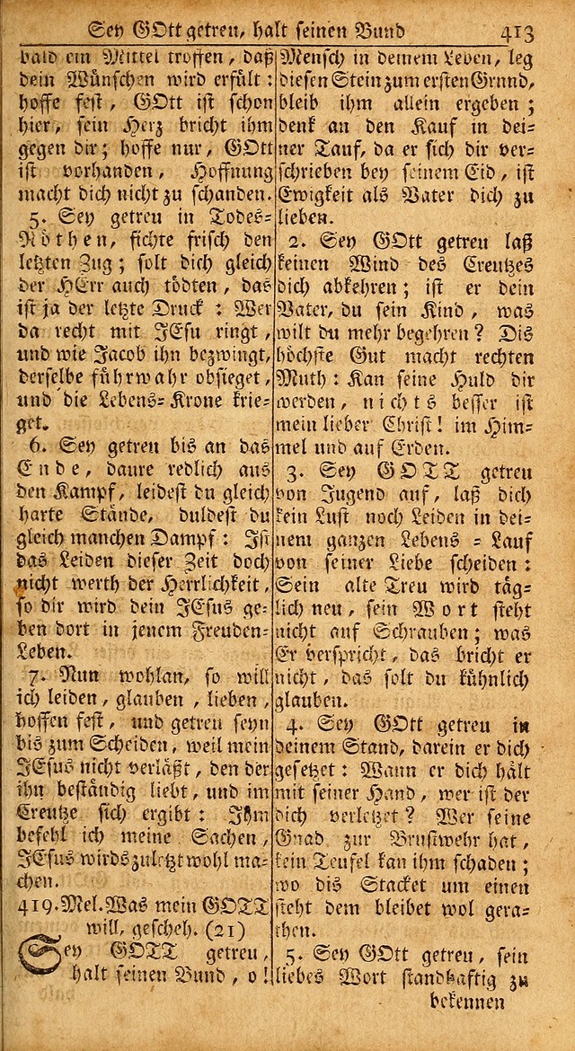 Das Kleine Davidische Psalterspiel der Kinder Zions: von alten und neuen auserlesenen Geistes-Gesängen allen wahren heils-begierigen säuglingen der weisheit, infonderheit aber denen Gemeinden ... page 413