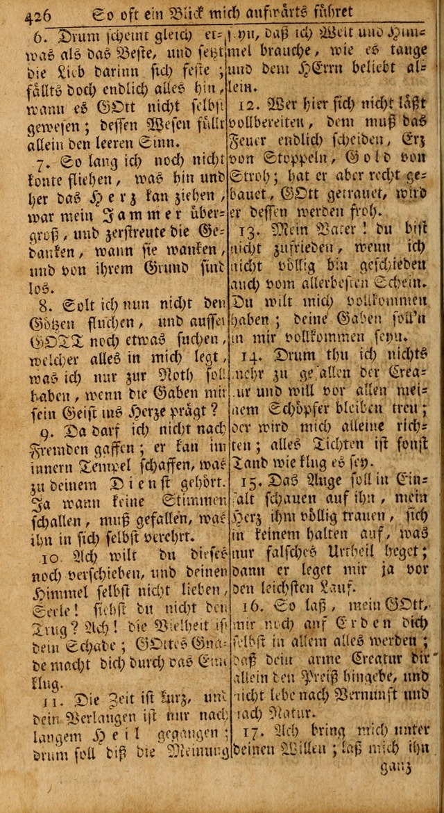 Das Kleine Davidische Psalterspiel der Kinder Zions: von alten und neuen auserlesenen Geistes-Gesängen allen wahren heils-begierigen säuglingen der weisheit, infonderheit aber denen Gemeinden ... page 426