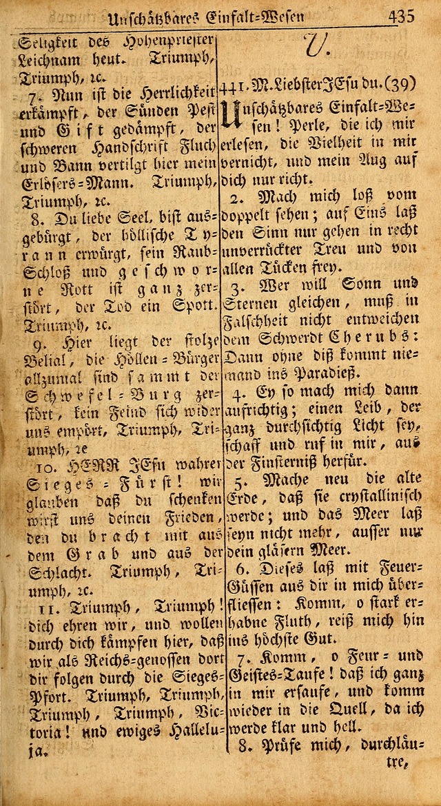 Das Kleine Davidische Psalterspiel der Kinder Zions: von alten und neuen auserlesenen Geistes-Gesängen allen wahren heils-begierigen säuglingen der weisheit, infonderheit aber denen Gemeinden ... page 435