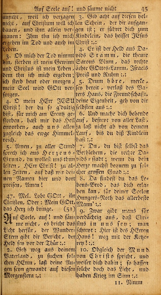 Das Kleine Davidische Psalterspiel der Kinder Zions: von alten und neuen auserlesenen Geistes-Gesängen allen wahren heils-begierigen säuglingen der weisheit, infonderheit aber denen Gemeinden ... page 45