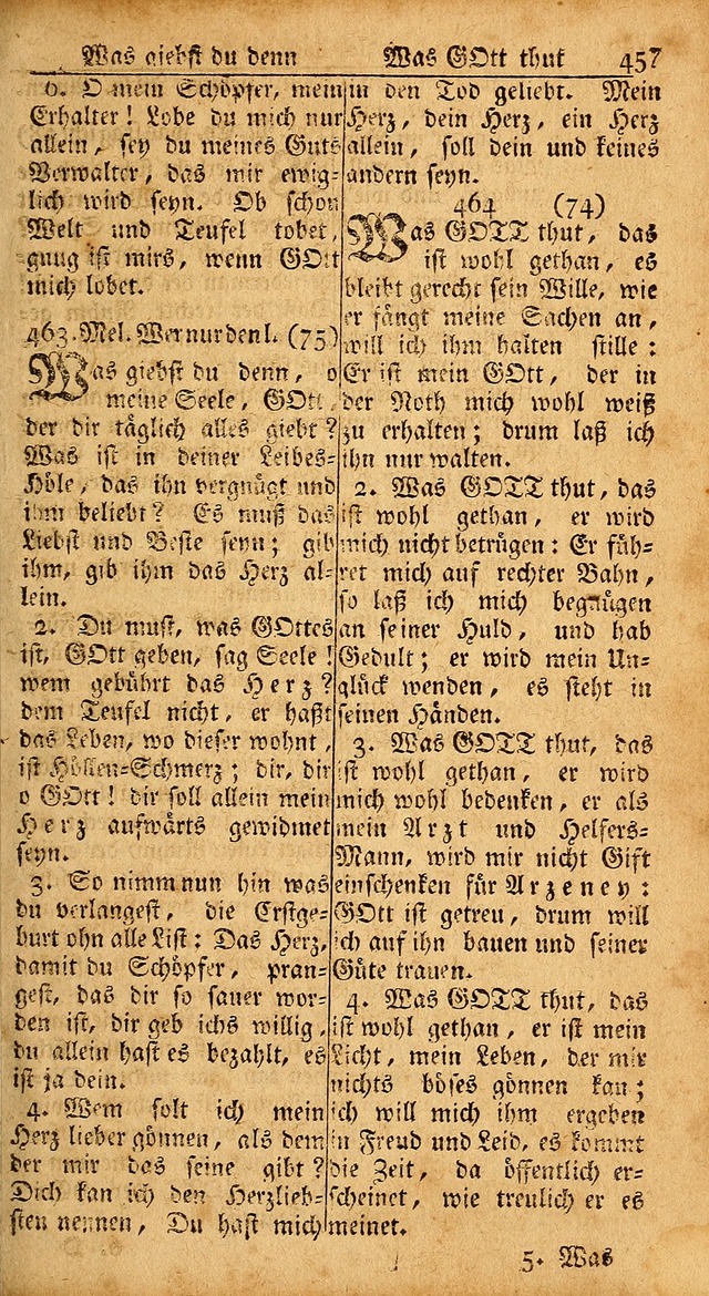 Das Kleine Davidische Psalterspiel der Kinder Zions: von alten und neuen auserlesenen Geistes-Gesängen allen wahren heils-begierigen säuglingen der weisheit, infonderheit aber denen Gemeinden ... page 457