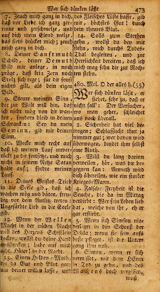 Das Kleine Davidische Psalterspiel der Kinder Zions: von alten und neuen auserlesenen Geistes-Gesängen allen wahren heils-begierigen säuglingen der weisheit, infonderheit aber denen Gemeinden ... page 473