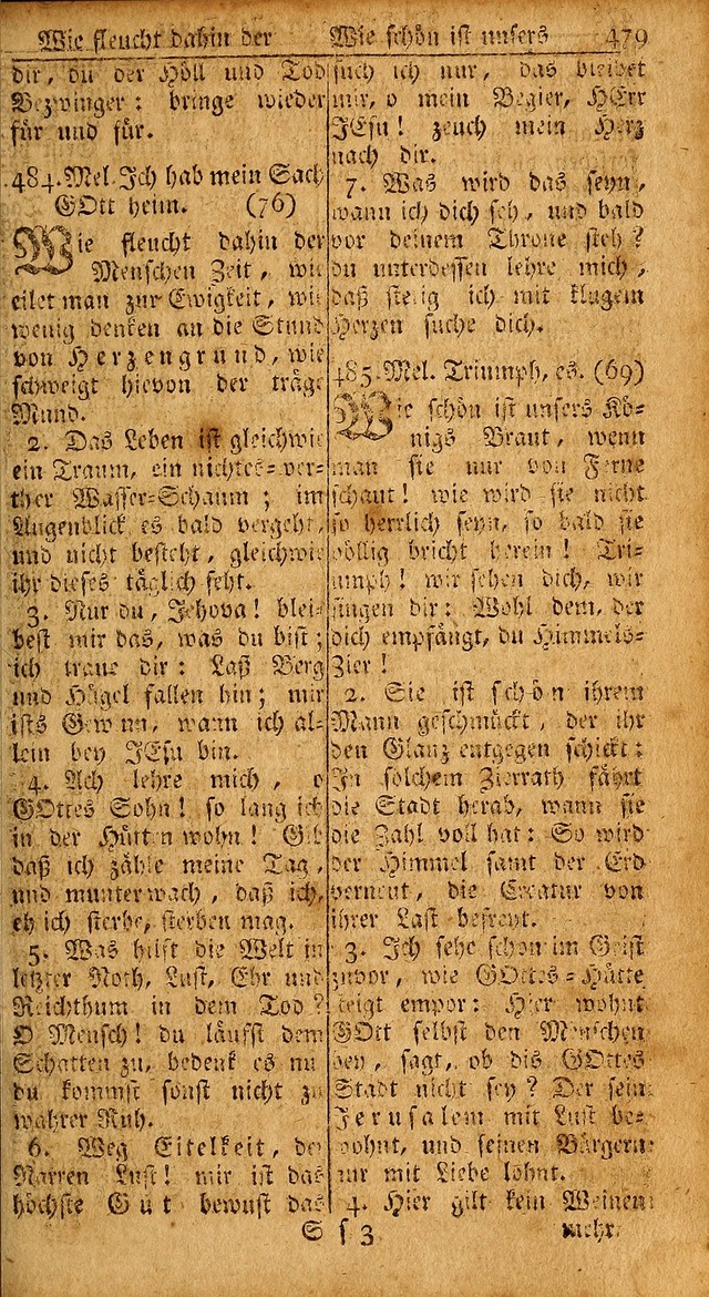 Das Kleine Davidische Psalterspiel der Kinder Zions: von alten und neuen auserlesenen Geistes-Gesängen allen wahren heils-begierigen säuglingen der weisheit, infonderheit aber denen Gemeinden ... page 479