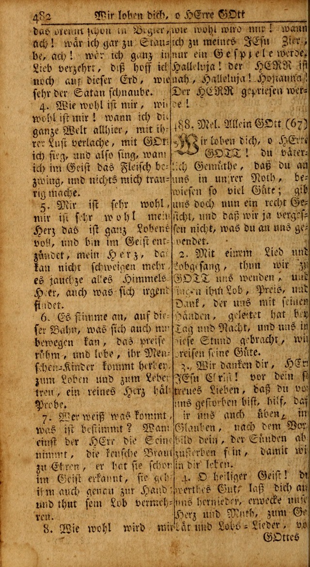 Das Kleine Davidische Psalterspiel der Kinder Zions: von alten und neuen auserlesenen Geistes-Gesängen allen wahren heils-begierigen säuglingen der weisheit, infonderheit aber denen Gemeinden ... page 482