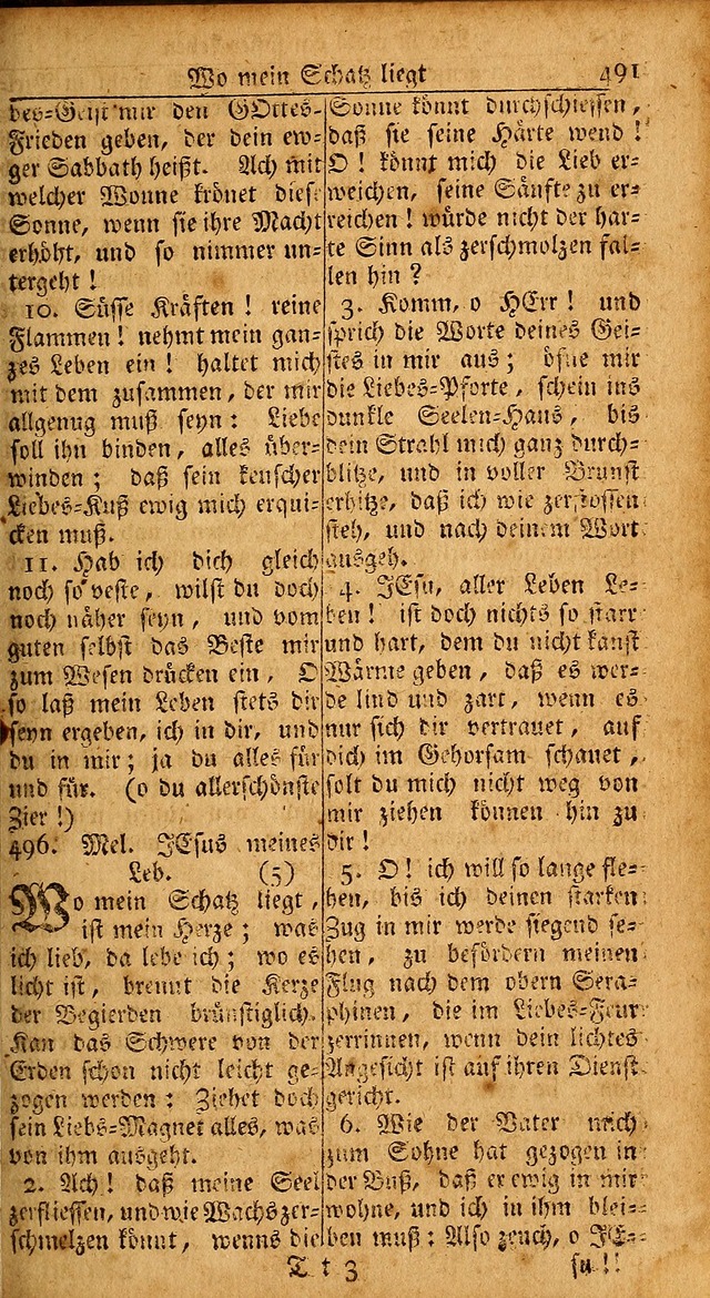 Das Kleine Davidische Psalterspiel der Kinder Zions: von alten und neuen auserlesenen Geistes-Gesängen allen wahren heils-begierigen säuglingen der weisheit, infonderheit aber denen Gemeinden ... page 491