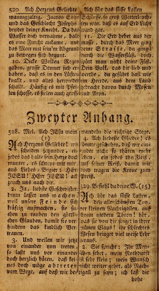 Das Kleine Davidische Psalterspiel der Kinder Zions: von alten und neuen auserlesenen Geistes-Gesängen allen wahren heils-begierigen säuglingen der weisheit, infonderheit aber denen Gemeinden ... page 520