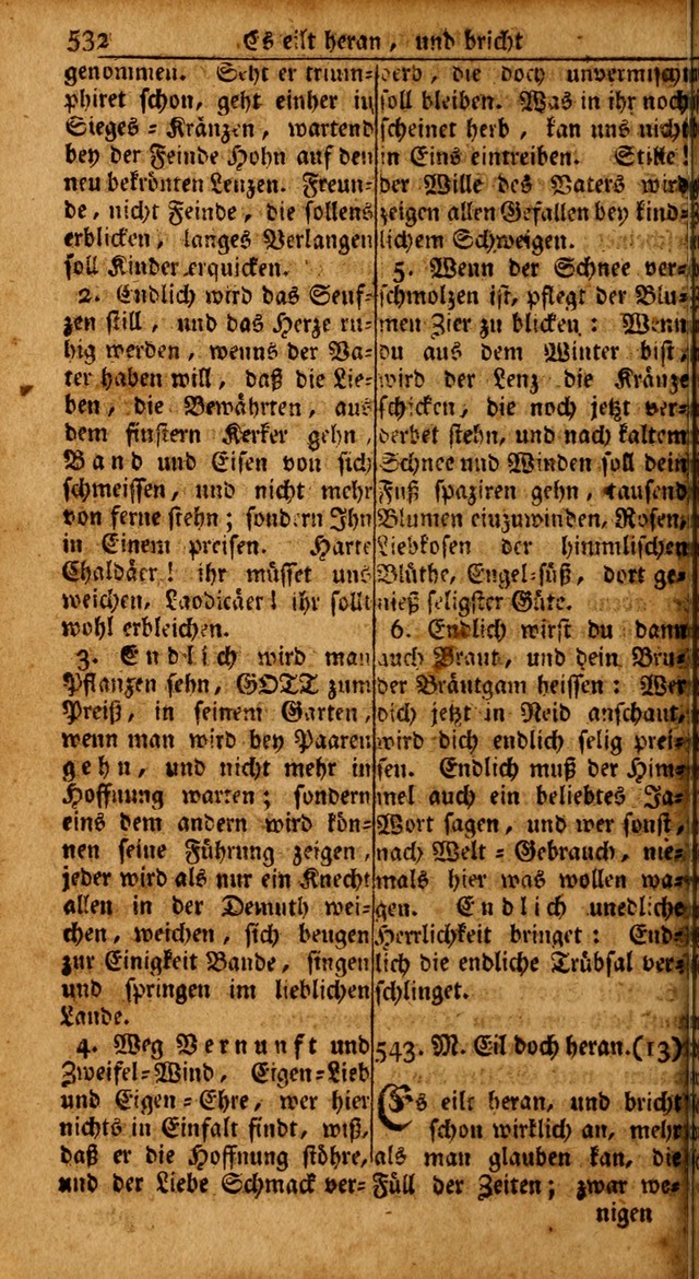 Das Kleine Davidische Psalterspiel der Kinder Zions: von alten und neuen auserlesenen Geistes-Gesängen allen wahren heils-begierigen säuglingen der weisheit, infonderheit aber denen Gemeinden ... page 532