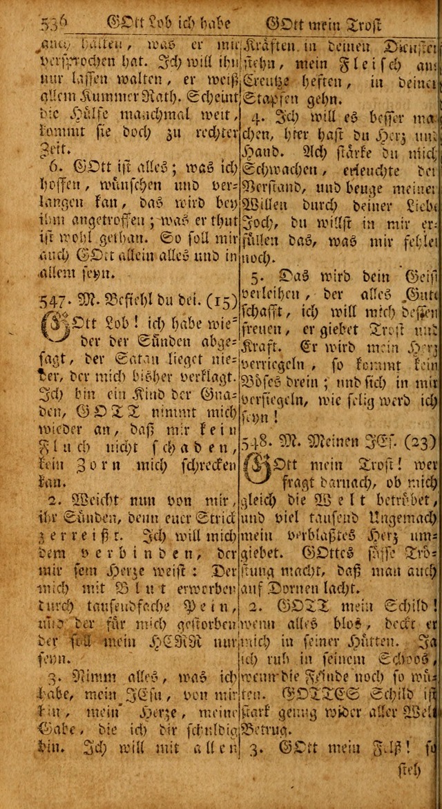 Das Kleine Davidische Psalterspiel der Kinder Zions: von alten und neuen auserlesenen Geistes-Gesängen allen wahren heils-begierigen säuglingen der weisheit, infonderheit aber denen Gemeinden ... page 536