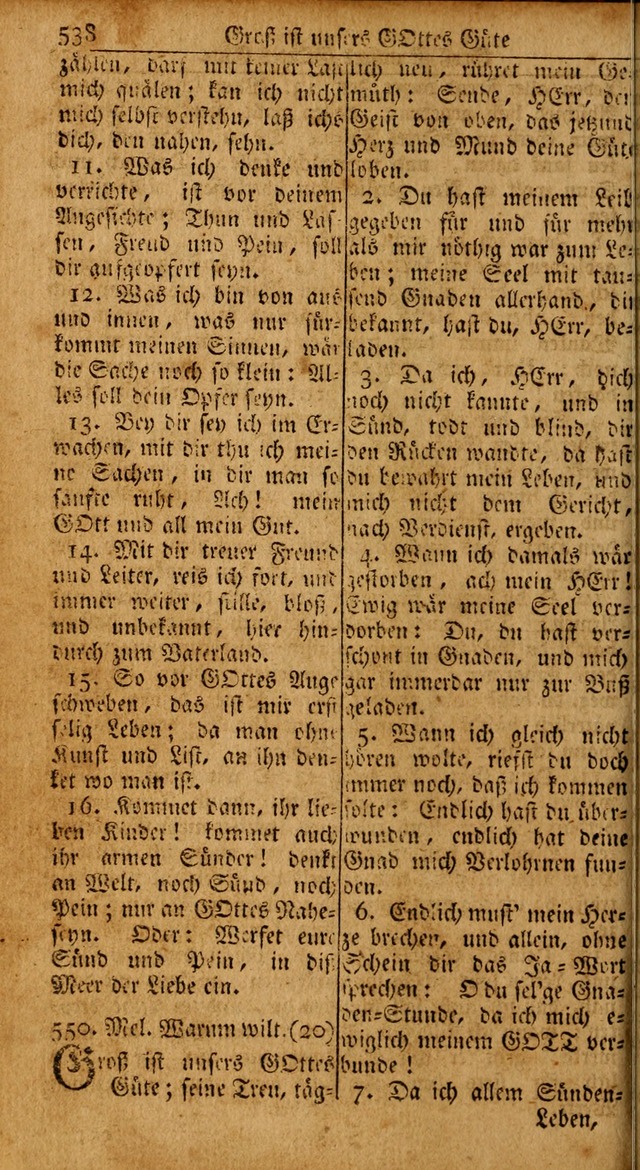 Das Kleine Davidische Psalterspiel der Kinder Zions: von alten und neuen auserlesenen Geistes-Gesängen allen wahren heils-begierigen säuglingen der weisheit, infonderheit aber denen Gemeinden ... page 538