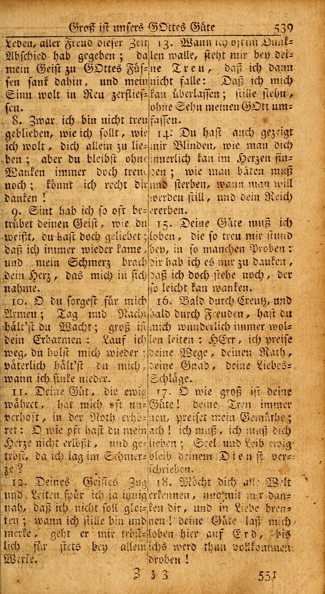 Das Kleine Davidische Psalterspiel der Kinder Zions: von alten und neuen auserlesenen Geistes-Gesängen allen wahren heils-begierigen säuglingen der weisheit, infonderheit aber denen Gemeinden ... page 539