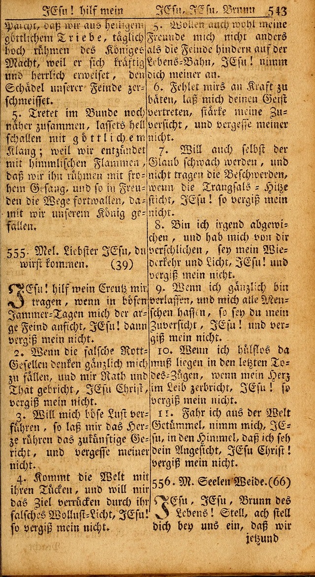 Das Kleine Davidische Psalterspiel der Kinder Zions: von alten und neuen auserlesenen Geistes-Gesängen allen wahren heils-begierigen säuglingen der weisheit, infonderheit aber denen Gemeinden ... page 543