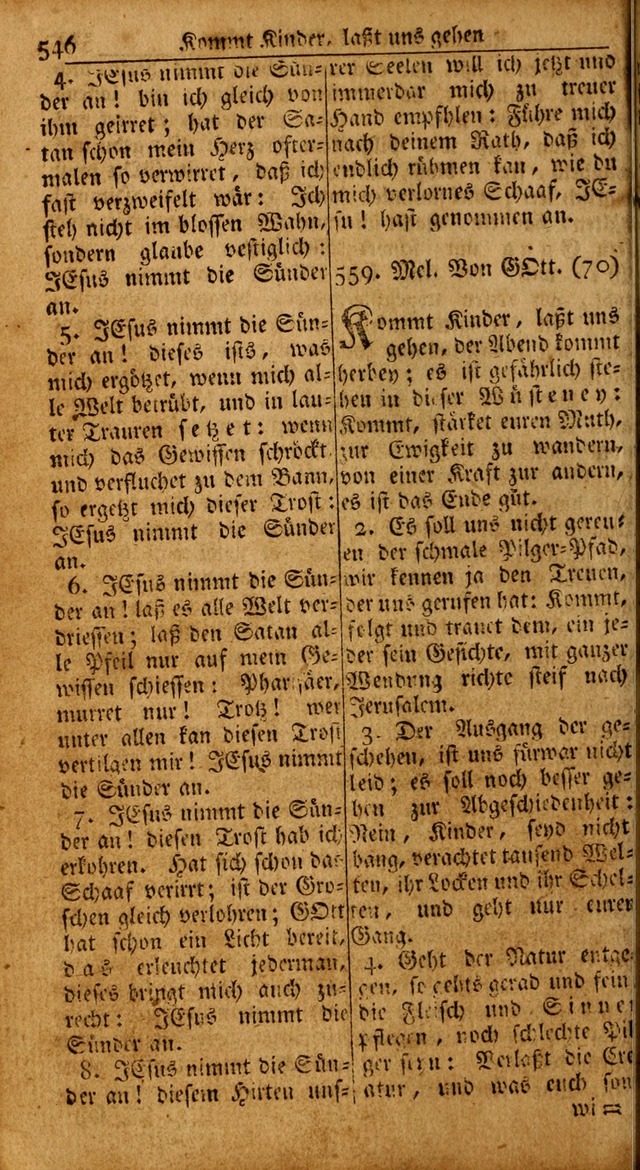 Das Kleine Davidische Psalterspiel der Kinder Zions: von alten und neuen auserlesenen Geistes-Gesängen allen wahren heils-begierigen säuglingen der weisheit, infonderheit aber denen Gemeinden ... page 546