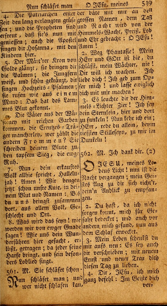 Das Kleine Davidische Psalterspiel der Kinder Zions: von alten und neuen auserlesenen Geistes-Gesängen allen wahren heils-begierigen säuglingen der weisheit, infonderheit aber denen Gemeinden ... page 549