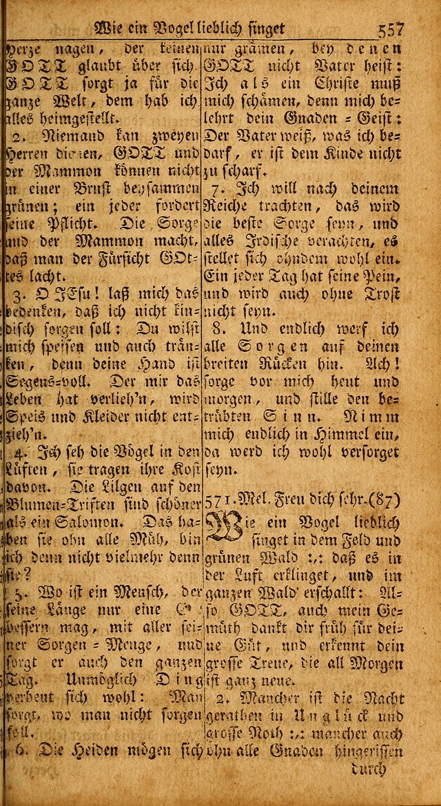 Das Kleine Davidische Psalterspiel der Kinder Zions: von alten und neuen auserlesenen Geistes-Gesängen allen wahren heils-begierigen säuglingen der weisheit, infonderheit aber denen Gemeinden ... page 557