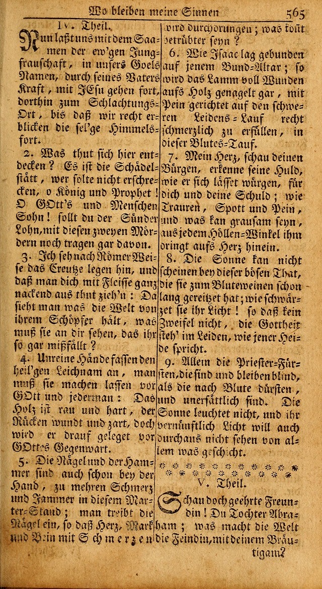 Das Kleine Davidische Psalterspiel der Kinder Zions: von alten und neuen auserlesenen Geistes-Gesängen allen wahren heils-begierigen säuglingen der weisheit, infonderheit aber denen Gemeinden ... page 565