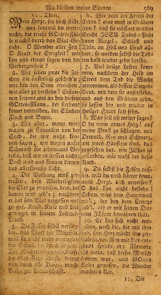 Das Kleine Davidische Psalterspiel der Kinder Zions: von alten und neuen auserlesenen Geistes-Gesängen allen wahren heils-begierigen säuglingen der weisheit, infonderheit aber denen Gemeinden ... page 569