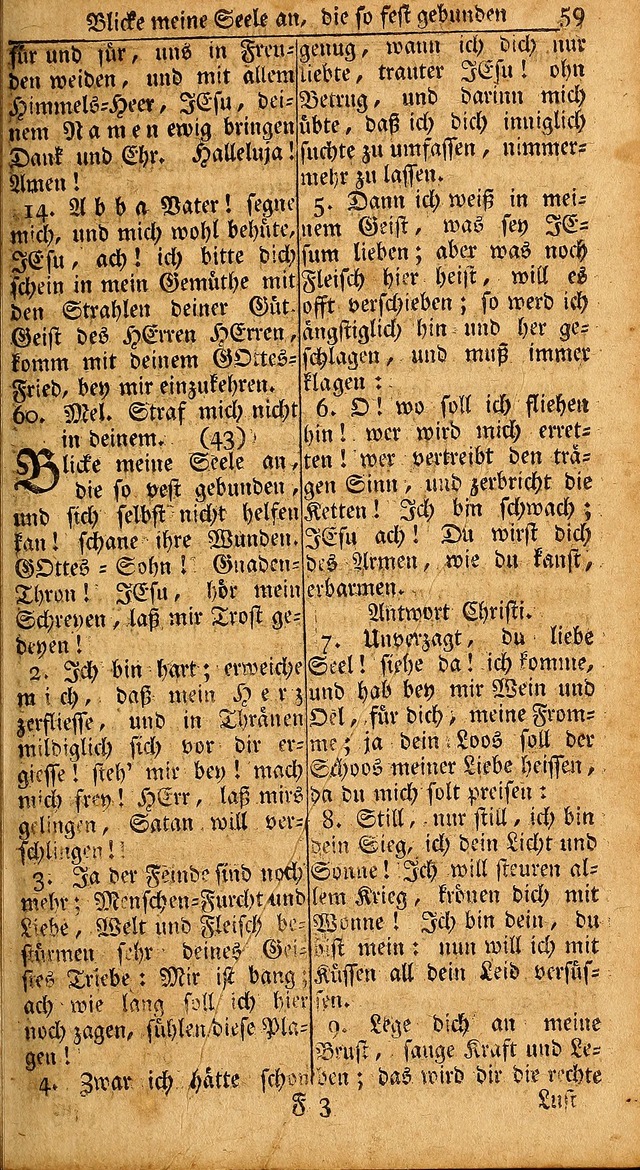 Das Kleine Davidische Psalterspiel der Kinder Zions: von alten und neuen auserlesenen Geistes-Gesängen allen wahren heils-begierigen säuglingen der weisheit, infonderheit aber denen Gemeinden ... page 59