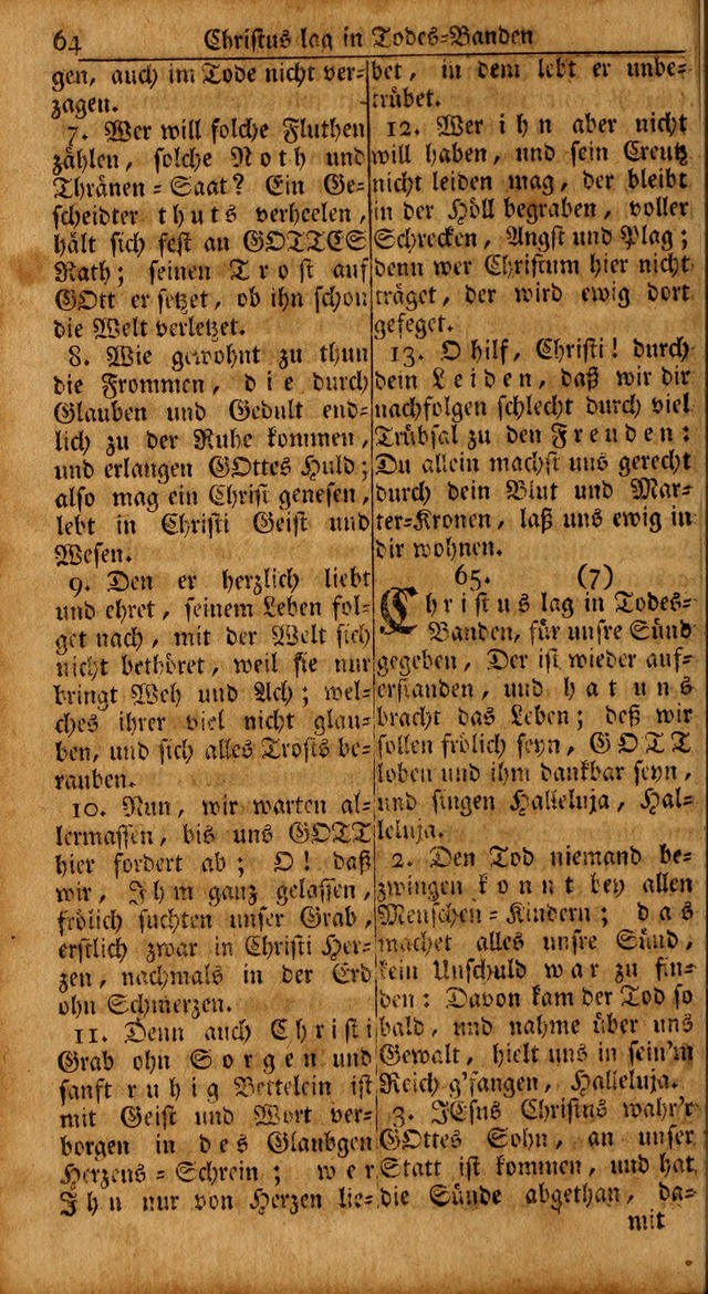 Das Kleine Davidische Psalterspiel der Kinder Zions: von alten und neuen auserlesenen Geistes-Gesängen allen wahren heils-begierigen säuglingen der weisheit, infonderheit aber denen Gemeinden ... page 64