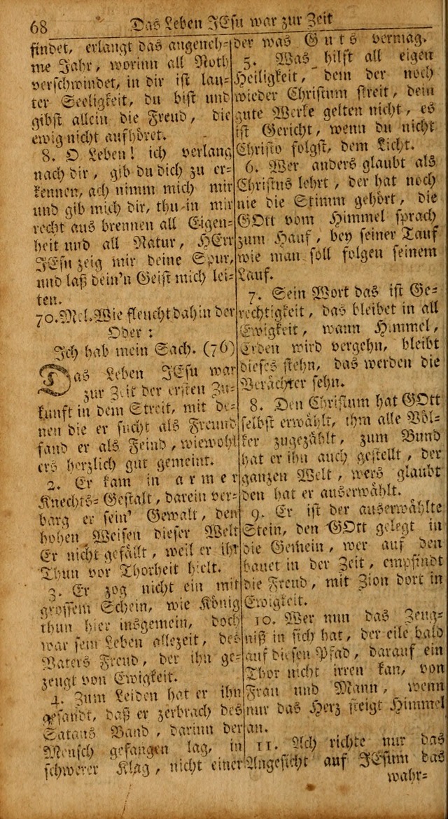 Das Kleine Davidische Psalterspiel der Kinder Zions: von alten und neuen auserlesenen Geistes-Gesängen allen wahren heils-begierigen säuglingen der weisheit, infonderheit aber denen Gemeinden ... page 68