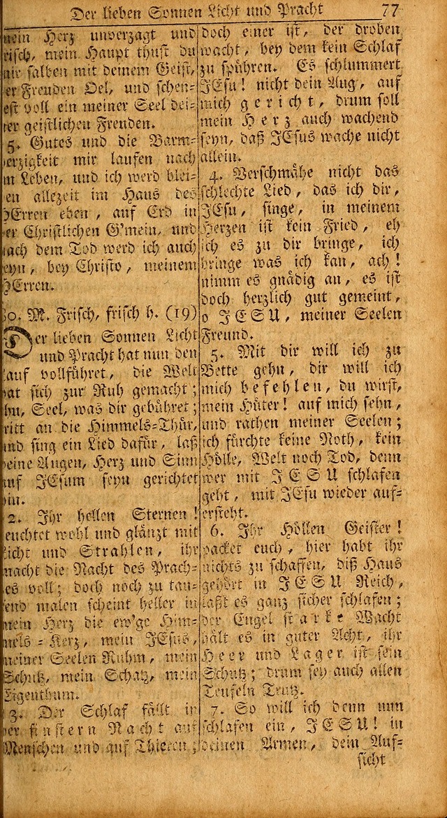 Das Kleine Davidische Psalterspiel der Kinder Zions: von alten und neuen auserlesenen Geistes-Gesängen allen wahren heils-begierigen säuglingen der weisheit, infonderheit aber denen Gemeinden ... page 77