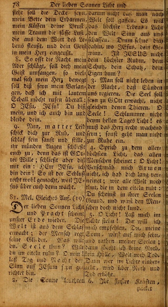 Das Kleine Davidische Psalterspiel der Kinder Zions: von alten und neuen auserlesenen Geistes-Gesängen allen wahren heils-begierigen säuglingen der weisheit, infonderheit aber denen Gemeinden ... page 78