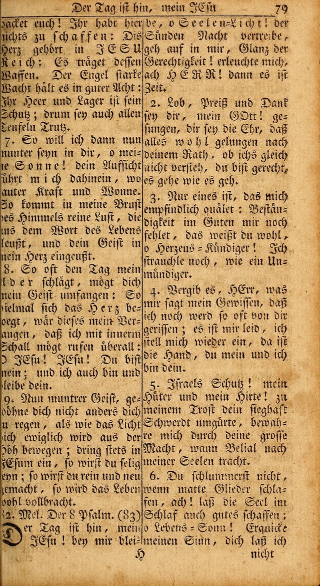 Das Kleine Davidische Psalterspiel der Kinder Zions: von alten und neuen auserlesenen Geistes-Gesängen allen wahren heils-begierigen säuglingen der weisheit, infonderheit aber denen Gemeinden ... page 79