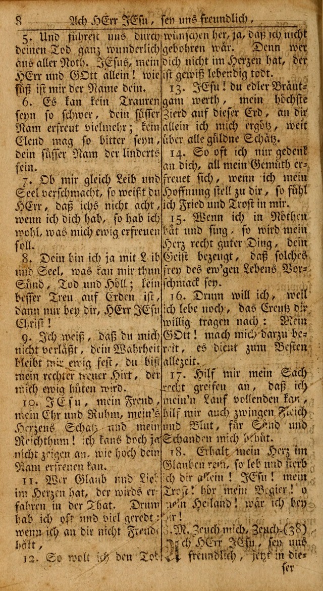 Das Kleine Davidische Psalterspiel der Kinder Zions: von alten und neuen auserlesenen Geistes-Gesängen allen wahren heils-begierigen säuglingen der weisheit, infonderheit aber denen Gemeinden ... page 8