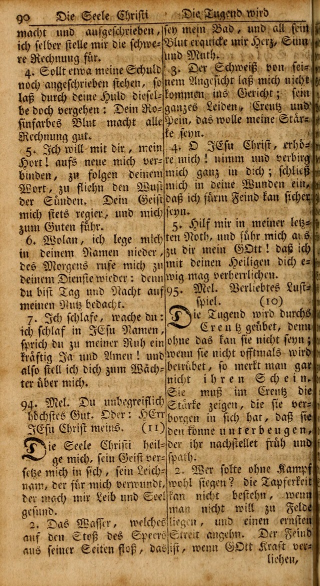 Das Kleine Davidische Psalterspiel der Kinder Zions: von alten und neuen auserlesenen Geistes-Gesängen allen wahren heils-begierigen säuglingen der weisheit, infonderheit aber denen Gemeinden ... page 90