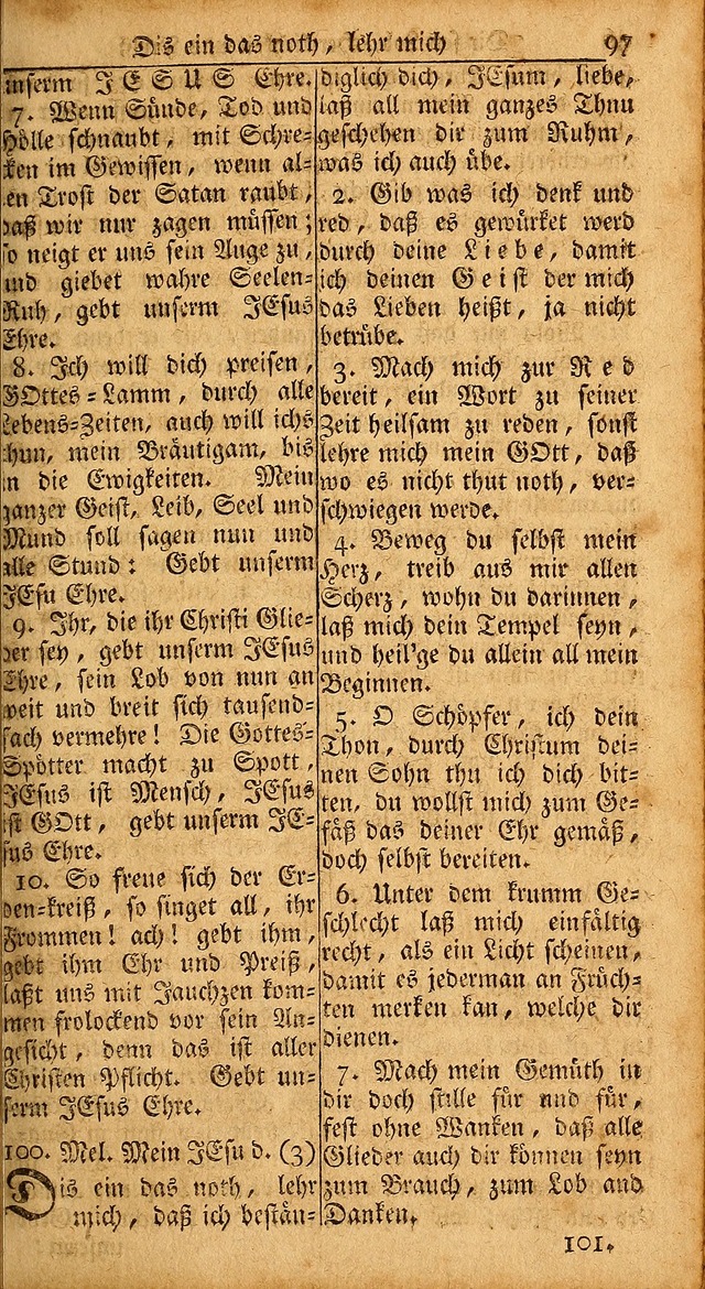 Das Kleine Davidische Psalterspiel der Kinder Zions: von alten und neuen auserlesenen Geistes-Gesängen allen wahren heils-begierigen säuglingen der weisheit, infonderheit aber denen Gemeinden ... page 97