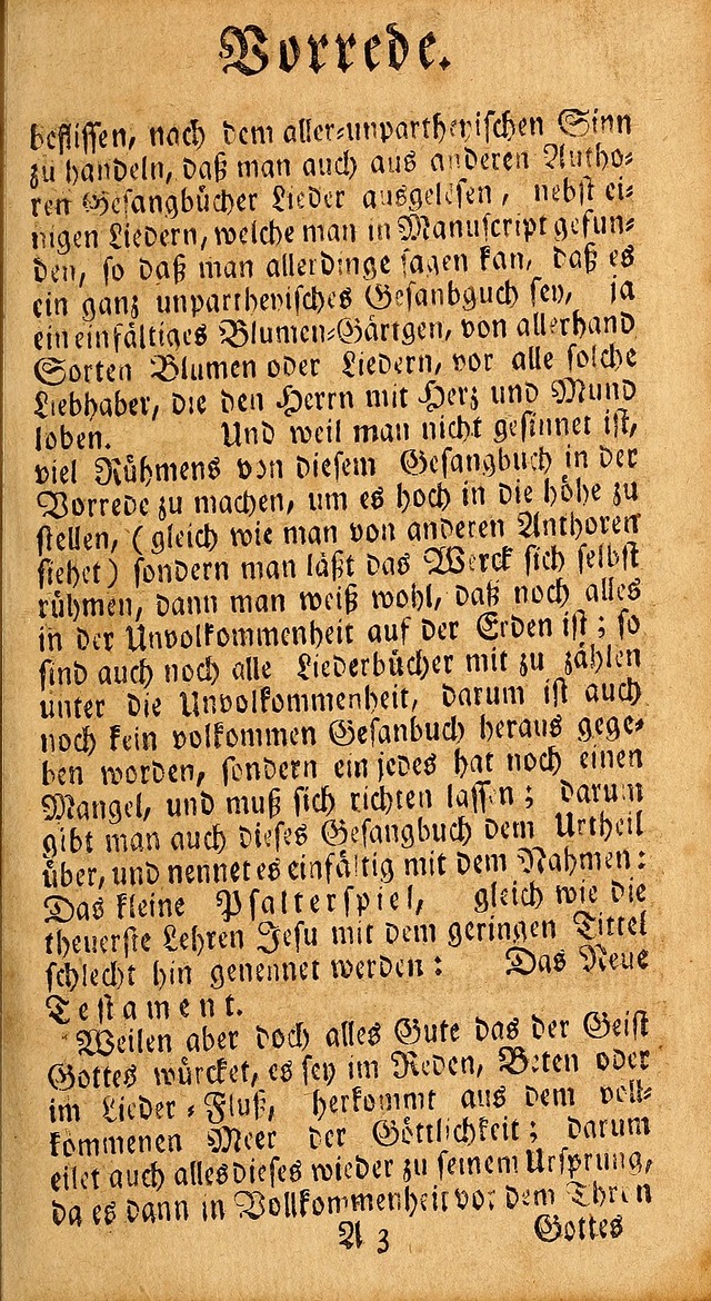 Das Kleine Davidische Psalterspiel der Kinder Zions: von alten und neuen auserlesenen Geistes-Gesängen allen wahren heils-begierigen säuglingen der weisheit, infonderheit aber denen Gemeinden ... page xi