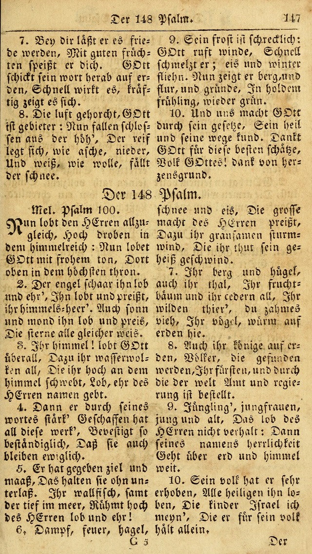 Das neue und verbesserte Gesangbuch, worinnen die Psalmen Davids samt iner Sammlung alter und neuer Geistreicher Lieder, sowohl für privat und Hausandachten, als auch für den öffentlichen..(5th Aufl.) page 147