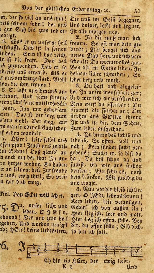 Das neue und verbesserte Gesangbuch, worinnen die Psalmen Davids samt iner Sammlung alter und neuer Geistreicher Lieder, sowohl für privat und Hausandachten, als auch für den öffentlichen..(5th Aufl.) page 213