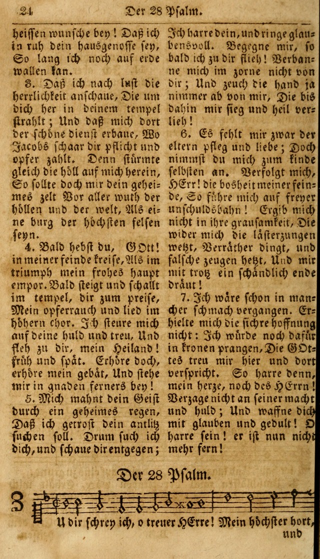 Das neue und verbesserte Gesangbuch, worinnen die Psalmen Davids samt iner Sammlung alter und neuer Geistreicher Lieder, sowohl für privat und Hausandachten, als auch für den öffentlichen..(5th Aufl.) page 24