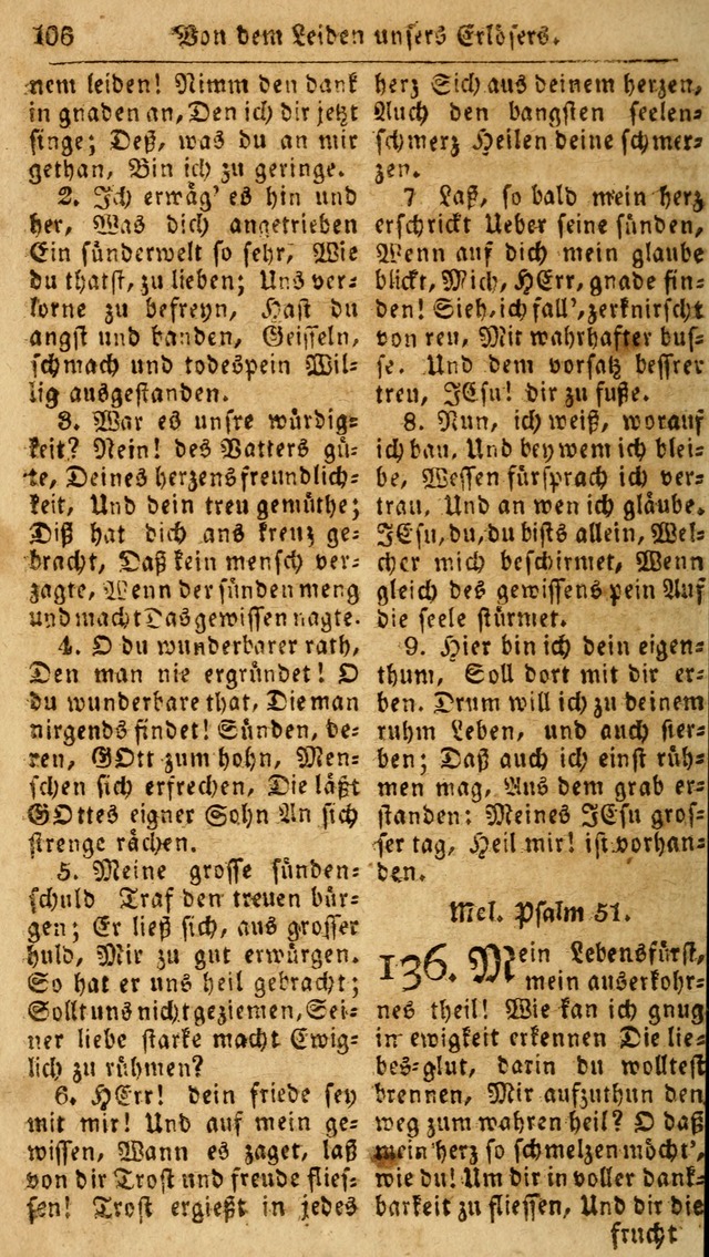 Das neue und verbesserte Gesangbuch, worinnen die Psalmen Davids samt iner Sammlung alter und neuer Geistreicher Lieder, sowohl für privat und Hausandachten, als auch für den öffentlichen..(5th Aufl.) page 262