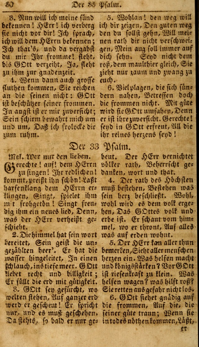 Das neue und verbesserte Gesangbuch, worinnen die Psalmen Davids samt iner Sammlung alter und neuer Geistreicher Lieder, sowohl für privat und Hausandachten, als auch für den öffentlichen..(5th Aufl.) page 30