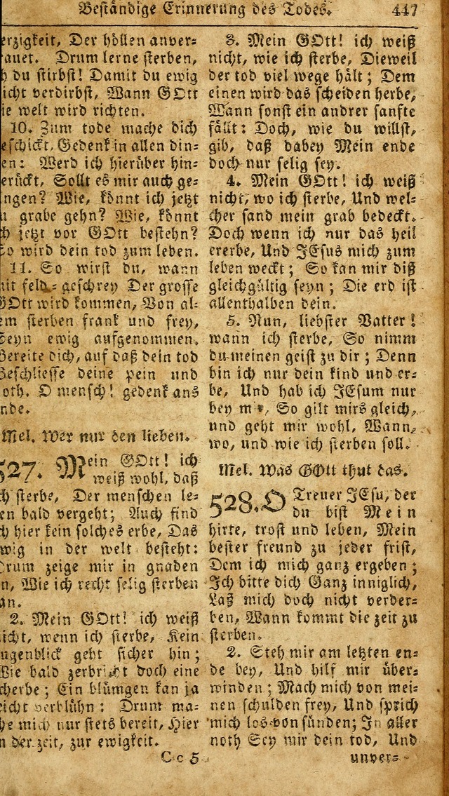 Das neue und verbesserte Gesangbuch, worinnen die Psalmen Davids samt iner Sammlung alter und neuer Geistreicher Lieder, sowohl für privat und Hausandachten, als auch für den öffentlichen..(5th Aufl.) page 603