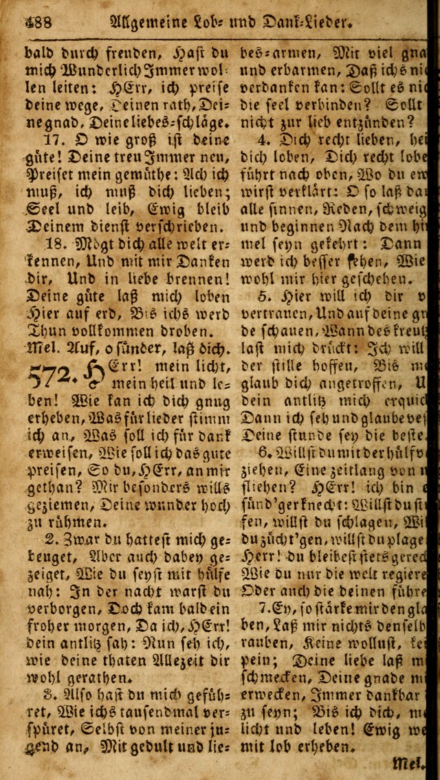 Das neue und verbesserte Gesangbuch, worinnen die Psalmen Davids samt iner Sammlung alter und neuer Geistreicher Lieder, sowohl für privat und Hausandachten, als auch für den öffentlichen..(5th Aufl.) page 644