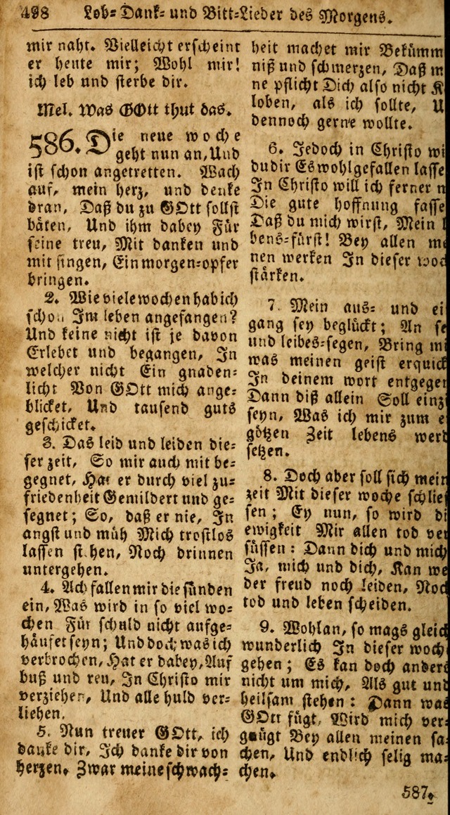 Das neue und verbesserte Gesangbuch, worinnen die Psalmen Davids samt iner Sammlung alter und neuer Geistreicher Lieder, sowohl für privat und Hausandachten, als auch für den öffentlichen..(5th Aufl.) page 654