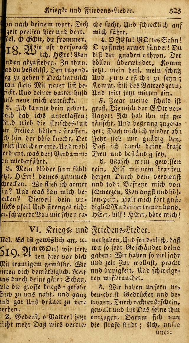 Das neue und verbesserte Gesangbuch, worinnen die Psalmen Davids samt iner Sammlung alter und neuer Geistreicher Lieder, sowohl für privat und Hausandachten, als auch für den öffentlichen..(5th Aufl.) page 679