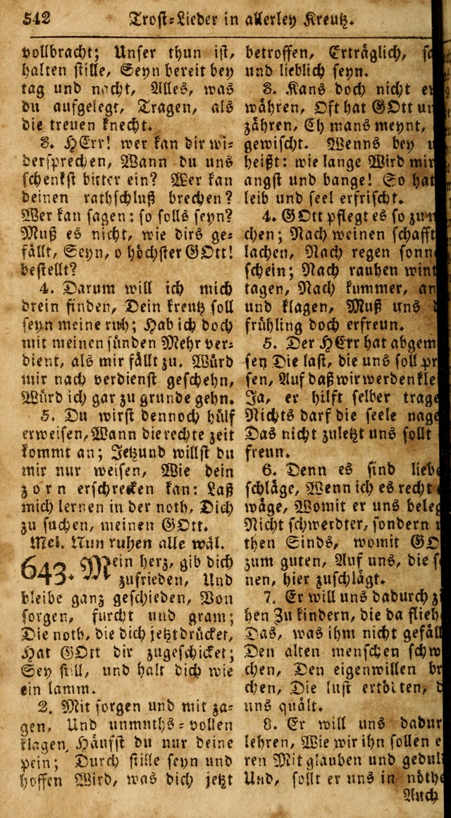 Das neue und verbesserte Gesangbuch, worinnen die Psalmen Davids samt iner Sammlung alter und neuer Geistreicher Lieder, sowohl für privat und Hausandachten, als auch für den öffentlichen..(5th Aufl.) page 698