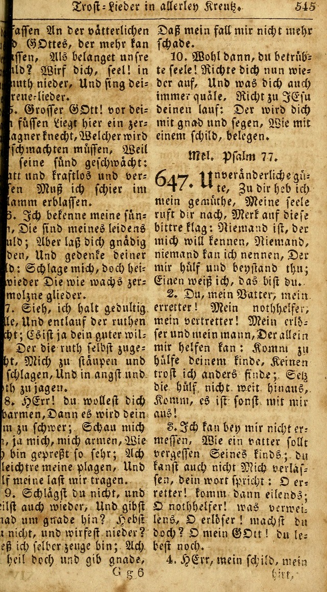 Das neue und verbesserte Gesangbuch, worinnen die Psalmen Davids samt iner Sammlung alter und neuer Geistreicher Lieder, sowohl für privat und Hausandachten, als auch für den öffentlichen..(5th Aufl.) page 701