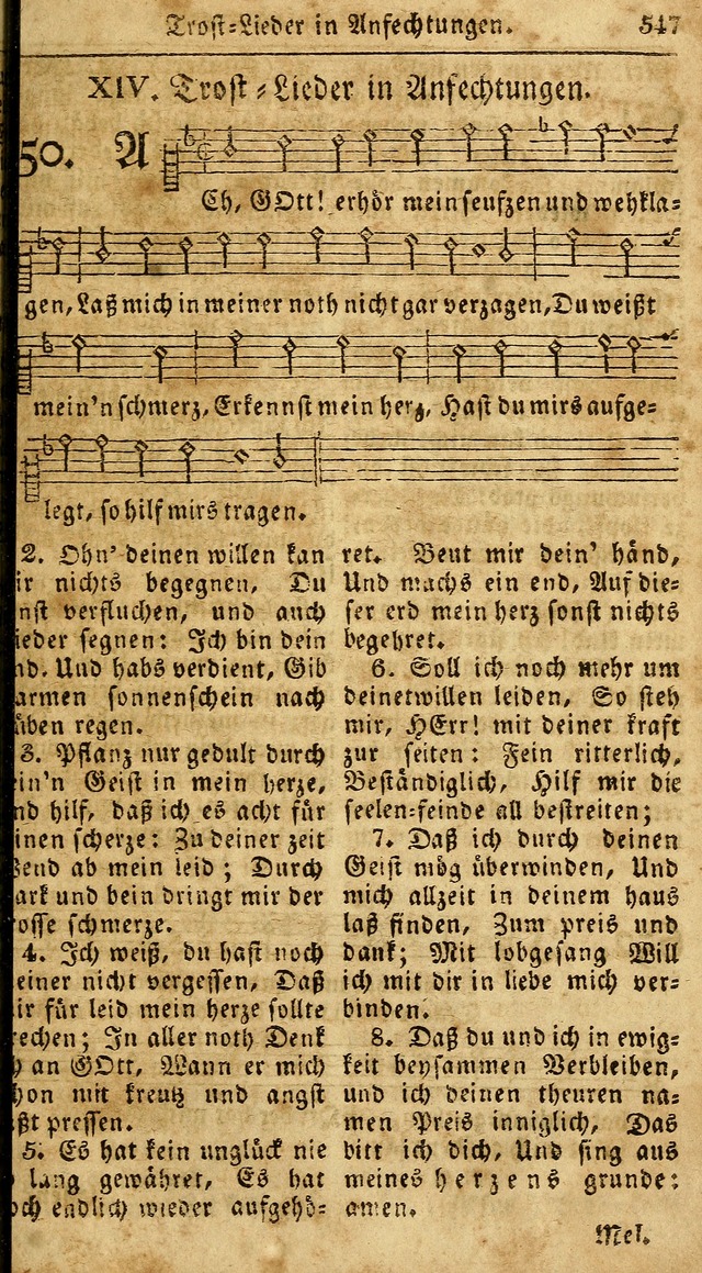 Das neue und verbesserte Gesangbuch, worinnen die Psalmen Davids samt iner Sammlung alter und neuer Geistreicher Lieder, sowohl für privat und Hausandachten, als auch für den öffentlichen..(5th Aufl.) page 703